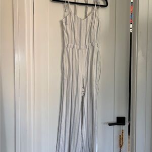 NWT Striped White and Blue Jumpsuit